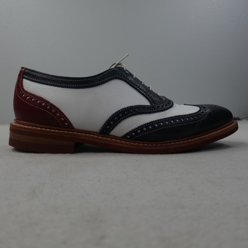 Allen Edmonds 1776 Wingtip Spectator Shoes Mens 11 Red White Blue Leather